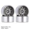 Negative Offset 3mm Metal 1.9" Beadlock Wheel Rim Hub for 1/10 RC Crawler Car Axial SCX10 90046 Traxxas TRX4 D90-4Pc Gray view 2