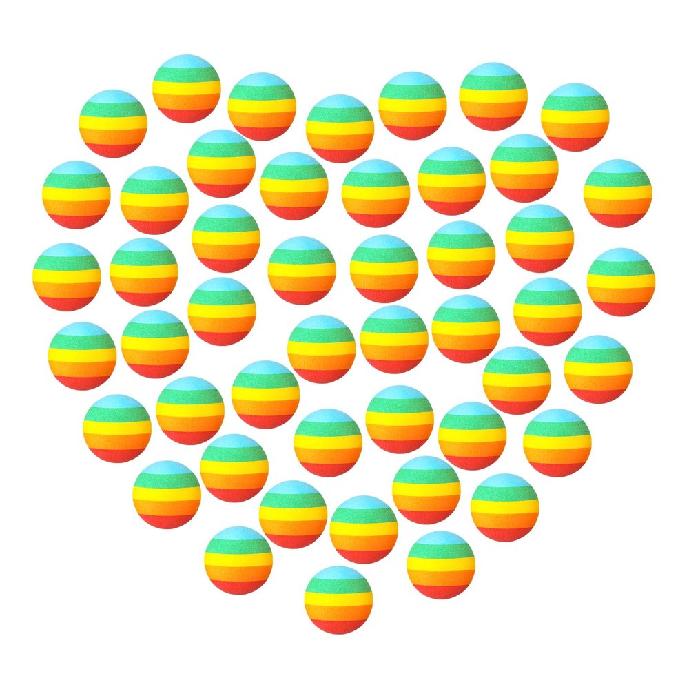 48 Pieces Popper Refill Balls, Rainbow Refill Bullet Balls, 1.1 Inch Foam Bullet Ball Soft Foam Balls Foam Replacement Balls for Popper Refills
