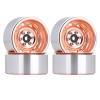 Negative Offset 3mm Metal 1.9" Beadlock Wheel Rim Hub for 1/10 RC Crawler Car Axial SCX10 90046 Traxxas TRX4 D90-4Pc Gold view 1