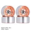 Negative Offset 3mm Metal 1.9" Beadlock Wheel Rim Hub for 1/10 RC Crawler Car Axial SCX10 90046 Traxxas TRX4 D90-4Pc Gold view 2