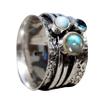 925 Sterling Silver Spinner Ring Wide Band Ring natural Gemstone Labradorite, Blue Topaz & Moonstone Spinner Ring, Fidget Spinner Ring, Anxiety Ring (11) view 1
