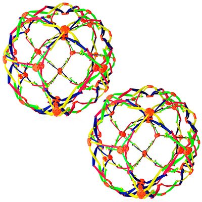 ArtCreativity Expandable Breathing Ball Pack of 2, Hoberman Sphere for Kids & Adults, Stress Reliever Fidget Toy for Yoga Anxiety Relaxation Autistic Children, Party Favor for Boys & Girls (6"-12")