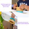 NOVEM OM Suction Bowls for Baby- Bamboo set- LED Weaning Spoons- BPA Free - Toddler bowl and spoon set- Pink view 2