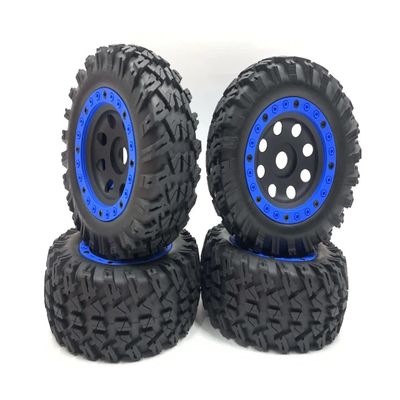 Blue Beadlock Rings Rally onroad Race Shore 4x4truck Hex 17mm beadlock Wheels/Rims and Tires 4pcs for 1/7 1/8 TRAXXAS UDR hobao 8SC ARRMA Mojave FS Atom kyosho XXL hsp redcat