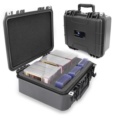 CASEMATIX Graded Card Storage Box For 40 BGS CSG PSA Graded Sports Trading Cards, IPX7 Waterproof Graded Card Case Holder With Top Loaders Card Storage or One Touch