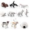 NatureMan Mini Arctic Animals Toys Set 10PCS Polar Animal Figurines Toy PlaysetIncludes Polar Bear Seal Reindeer Wolf Rabbit Arctic Fox Igloo for Toddlers Birthday Gift view 3