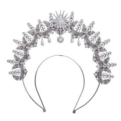 BLESSUME Halo Crown Mary Goddess Headband Women Halloween Costume Headpiece (Silver B)
