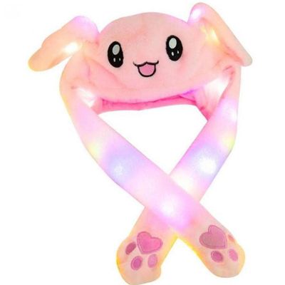 Froiny Rabbit Hat Bunny Hat with Moving Ears Plush Bunny Ears Headband Lights Fancy Dress Cosplay Toy Birthday Present
