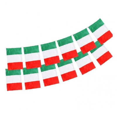 5m Italian Flag Bunting Polyester Italy Bunting Decoration for Sporting Events Street Parties Festivals and Celebrations 14x21cm
