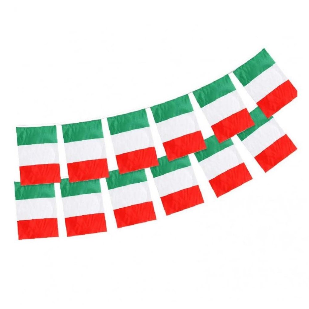 5m Italian Flag Bunting Polyester Italy Bunting Decoration for Sporting Events Street Parties Festivals and Celebrations 14x21cm