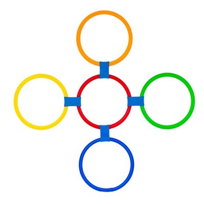 Hopscotch Ring Game Home Kindergarten Sense Integration Training Hopscotch Game Set, Diameter 28cm/38cm (Size : Large)