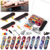 Civaner 10 Pack DIY Kids Finger Skateboard Set with Box and Replacement Accessories, Mini Collectible Fingerboard, Finger Toy Kit, School Gifts for Kids Children Finger Skater view 1