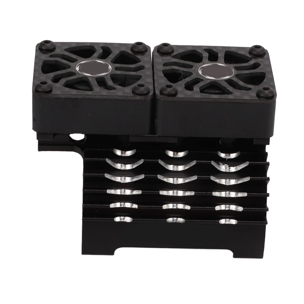 RC Brushless Motor Fan, Double Aluminum Cooling Heat Sink, RC Car Heat Dissipation for 1/8 Scale RC Enthusiasts, Racing, Off-Road, Hobby Use(Black)