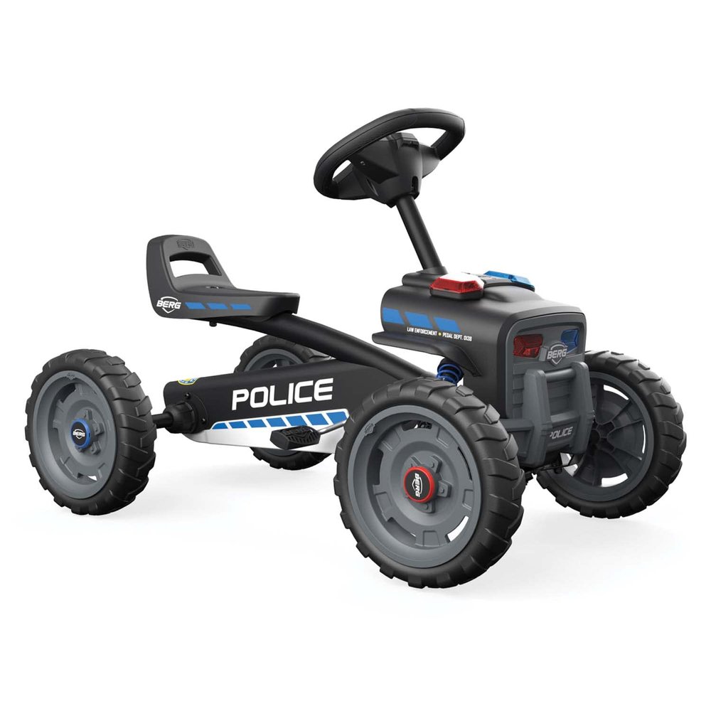 BERG Pedal Kart Buzzy Police Pedal Go Kart, Kids Ride On Toys | Pedal Cars for Kids 2-5 | Outdoor Toys Go Cart for Boys & Girls | Safe 4-Wheel Stability, EVA Tires