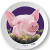 Cute 10" Pig Plate for Children. Meet Fig Pig! Made in the USA, BPA-Free, Break Resistant Durable Unisex Kids & Toddler Dish. Fun Animal Lover Vegan Birthday Gift! view 1