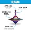 Plexity Labs UFO Tops - Cussac - Metal Spinning Top - Inspired by The Documented 1967 UFO Sighting in Cussac, France (Psychedelic Steel) view 2