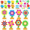 24 Packs Mother's Day Spring Time Flower Craft Kits for Kids Spring Sunflower Floral DIY Art Spring Craft Set Home Preschool Classroom Game Activities Spring Party Decors view 1