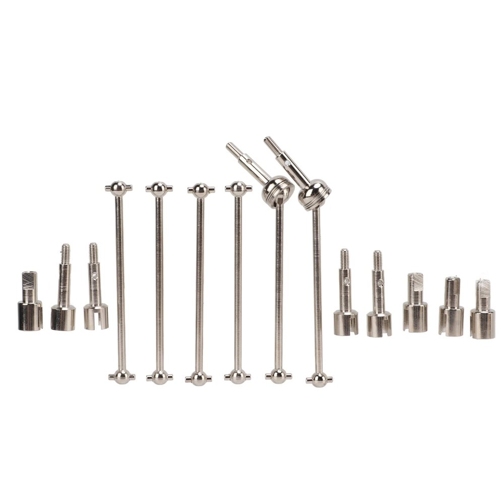 RC Dogbone Joint Set, RC Vehicle Rotor Shafts, High Toughness CVD Drive Shaft Steel Sturdy Heat Treatment for WLtoys 144001 RC Cars Upgrade Parts Replacement Accessories