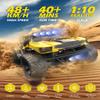 DEERC 9201E 1:10 Large Remote Control Truck with Lights, Fast Short Course RC Car, 48 km/h 4x4 Off-Road Hobby Grade Toy Monster Crawler Electric Vehicle with 2 Rechargeable Batteries for Adult Kid Boy view 2