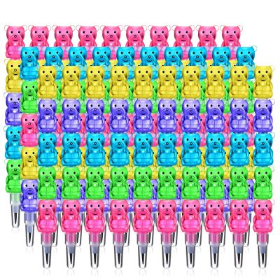 HAIJSEVR 30 Stackable Bear Colored Pencils, 5 in 1 Plastic Birthday Gift