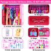 Ecore Fun 120 Pcs Fashion Doll Closet Wardrobe for Clothes and Accessories Storage Include Clothes, Dresses, Shoes, Shoes Rack, Bags, Necklace, Hangers for 11.5 Inch Girl Doll Clothes view 2