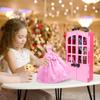 Ecore Fun 120 Pcs Fashion Doll Closet Wardrobe for Clothes and Accessories Storage Include Clothes, Dresses, Shoes, Shoes Rack, Bags, Necklace, Hangers for 11.5 Inch Girl Doll Clothes view 3