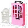 Ecore Fun 120 Pcs Fashion Doll Closet Wardrobe for Clothes and Accessories Storage Include Clothes, Dresses, Shoes, Shoes Rack, Bags, Necklace, Hangers for 11.5 Inch Girl Doll Clothes view 4