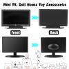 Haomian 2 Pieces Dollhouse Miniature Furniture 1:12 Miniature Doll House TV Television with Remote Control Mini Model Toy Mini Decoration Accessories view 3