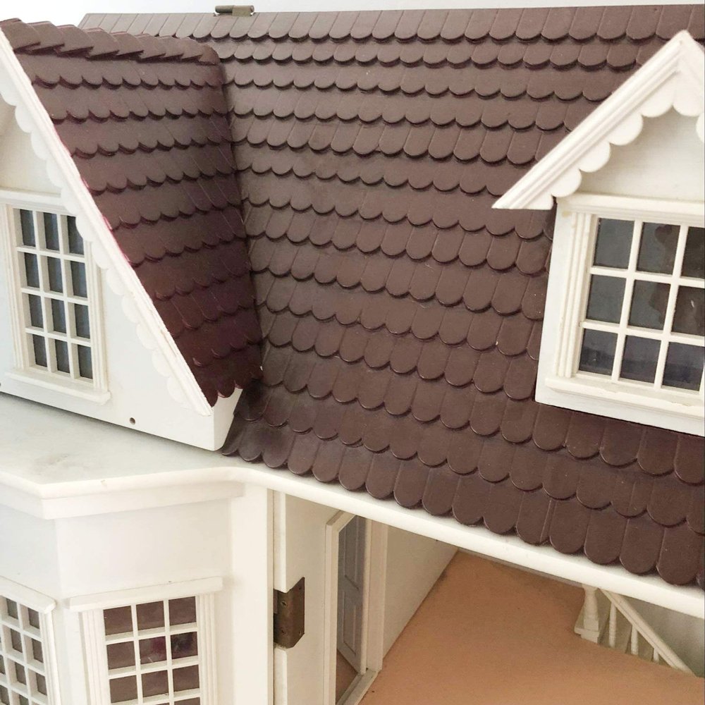 1:12 Dollhouse Miniature Roof Tiles, 12 PCS Mini Tiles Model Building Set Construction Set DIY Dollhouse Decoration