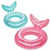 HeySplash Pool Floats Kids, Inflatable Swimming Ring Mermaid Tail Shaped Swim Tube Floaties, Summer Water Fun Beach Party Swimming Pool Toys for Kids Children Water Activities, Rose Gold + Blue view 1