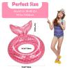 HeySplash Pool Floats Kids, Inflatable Swimming Ring Mermaid Tail Shaped Swim Tube Floaties, Summer Water Fun Beach Party Swimming Pool Toys for Kids Children Water Activities, Rose Gold + Blue view 3