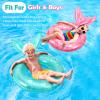 HeySplash Pool Floats Kids, Inflatable Swimming Ring Mermaid Tail Shaped Swim Tube Floaties, Summer Water Fun Beach Party Swimming Pool Toys for Kids Children Water Activities, Rose Gold + Blue view 4
