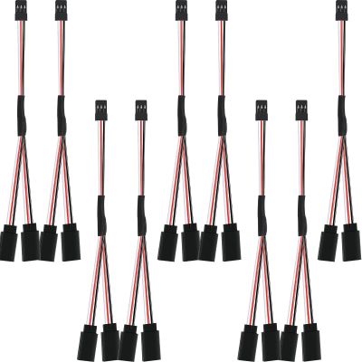Eccliy 9 Pieces Y Connector 3 Pin Plug Splitters Servo Extension Male to Female Servo Extension Cord Wire Cable Compatible with Jst Rc Jr Futaba Rc Car or Airplanes(Male to 2 Female Y Harness)