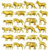 Deekin 24 Pcs Gold Plastic Animal Figurines Toys Zoo Safari Animals Figures Safari Figurines Decor Mini Jungle Cake Toppers for Themed Birthday Party view 1