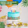 Deekin 24 Pcs Gold Plastic Animal Figurines Toys Zoo Safari Animals Figures Safari Figurines Decor Mini Jungle Cake Toppers for Themed Birthday Party view 4