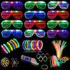 NUDALA 62 Pcs LED Light Up Party Favors 12 Glow Glasses with 50 Glow Sticks Necklaces Bracelets Bulk Light Up Toys for Christmas Easter 4th of July Party Favors Neon Carnival view 1