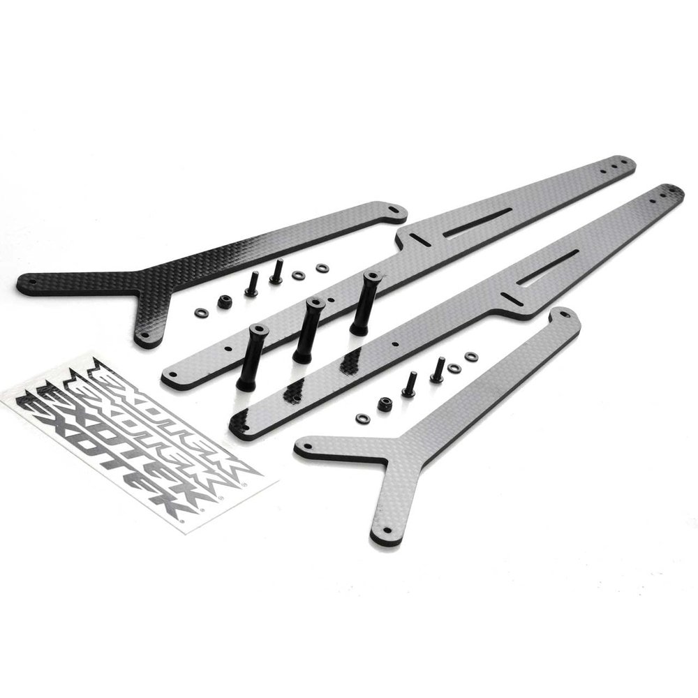 EXOTEK RACING LLC 22S Lddr Wheelie Bar St CBN Fbr Extr Long Adjust ETK2033 Electric Car/Truck Option Parts