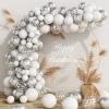 103pcs Balloon Arch Garland Kit, White Metallic Silver Latex Balloon Garland Party Decoration Set with Silver Confetti Balloons for Girls Birthday Wedding Bridal Engagement Baby Shower Valentine's Day view 1