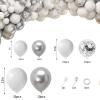 103pcs Balloon Arch Garland Kit, White Metallic Silver Latex Balloon Garland Party Decoration Set with Silver Confetti Balloons for Girls Birthday Wedding Bridal Engagement Baby Shower Valentine's Day view 2
