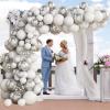 103pcs Balloon Arch Garland Kit, White Metallic Silver Latex Balloon Garland Party Decoration Set with Silver Confetti Balloons for Girls Birthday Wedding Bridal Engagement Baby Shower Valentine's Day view 4
