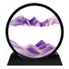 HYUGF Moving Sand Art Picture Decor, 3D Deep Sea Sandscape Liquid Motion, Round Glass Frame Display Flowing Sand Relaxing Gift for Kids Adults Home Office Work Desktop Decoration Toy (Purple, 7") view 1