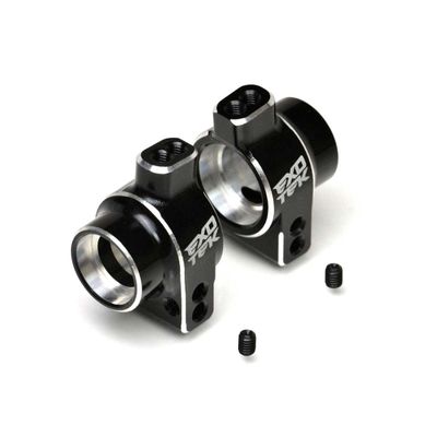 EXOTEK RACING LLC 22S Rear Hd Hub Set 1Pr 7075 Black W/Silver ETK2029 Electric Car/Truck Option Parts