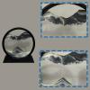 HYUGF Moving Sand Art Picture Decor, 3D Deep Sea Sandscape Liquid Motion, Round Glass Frame Display Flowing Sand, Relaxing Gift for Kids Adults Office Work Home Desktop Decoration Toy (Black, 12") view 2