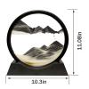 HYUGF Moving Sand Art Picture Decor, 3D Deep Sea Sandscape Liquid Motion, Round Glass Frame Display Flowing Sand, Relaxing Gift for Kids Adults Office Work Home Desktop Decoration Toy (Black, 12") view 3