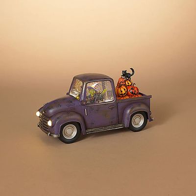Gerson 2648650 Battery Operated Lighted Spinning Water Globe Halloween Truck, 11.25-inch Length