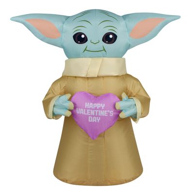 National Tree Company Inflatable Valentine's Baby Yoda, Valentine's Day Collection, 20 Inches