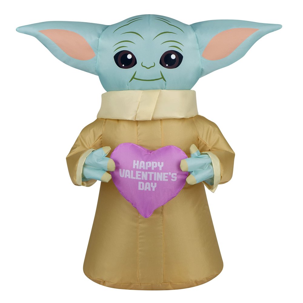 National Tree Company Inflatable Valentine's Baby Yoda, Valentine's Day Collection, 20 Inches