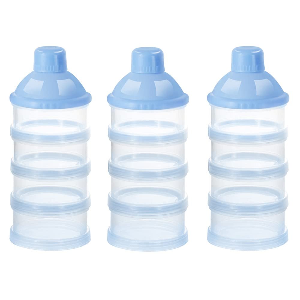Accmor Formula Dispenser On The Go, 4 Compartments Stackable Formula Container for Travel, Baby Milk Powder Kids Snack Container, BPA Free