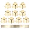uxcell 25x25x25mm Metal Box Corner Protectors Iron Edge Guard, Gold Tone 12pcs view 1