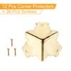 uxcell 25x25x25mm Metal Box Corner Protectors Iron Edge Guard, Gold Tone 12pcs view 3
